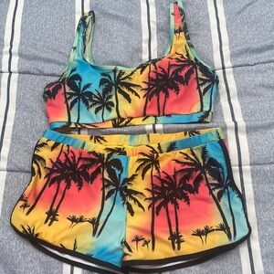 ✨HP✨Palm Tree Sunset Swimsuit